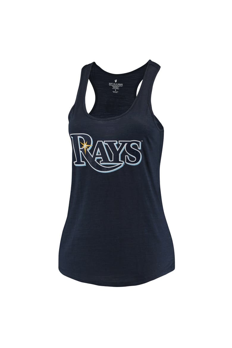 Women's Soft as a Grape Navy Tampa Bay Rays Plus Size Swing for the Fences Racerback Tank Top, Alternate, color, Navy