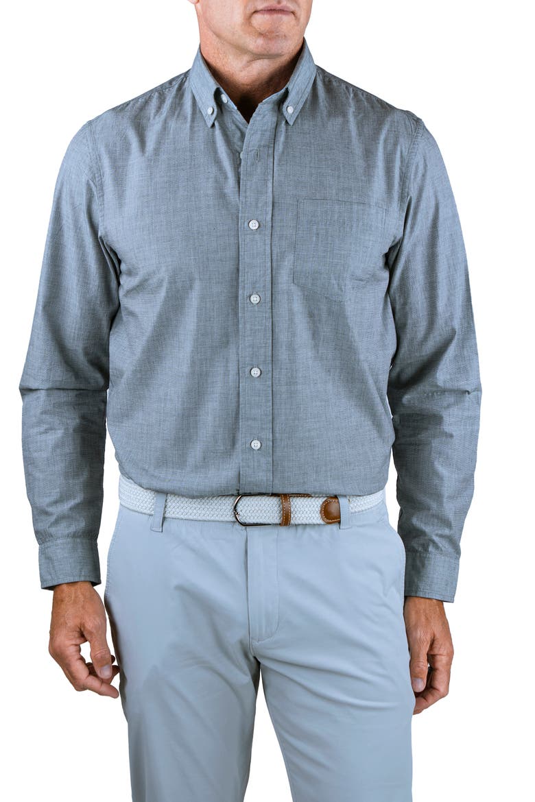 End to End Long Sleeve Button-Up Shirt, Main, color, DARK SHADOW