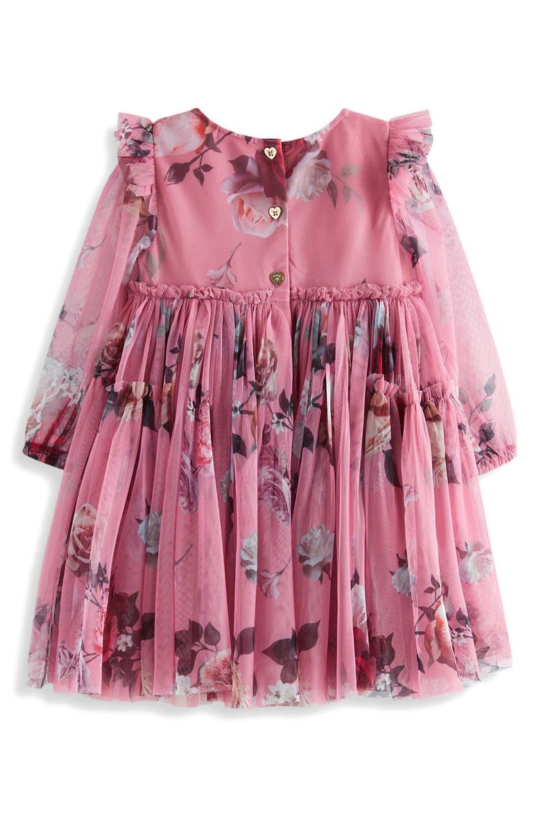 Baker by Ted Baker Kids' Valentina Floral Print Tulle Dress, Alternate, color, 