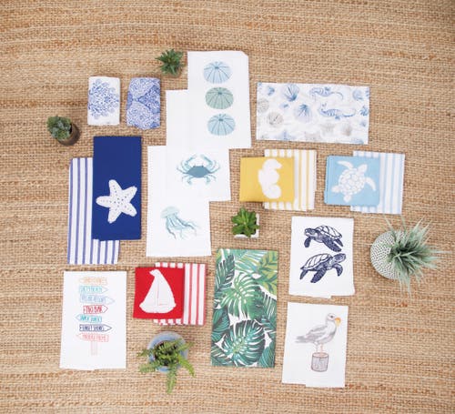 C & F Home C&f Home Beach Direction Sign Kitchen And Bathroom Embroidered Hand Towel In Blue