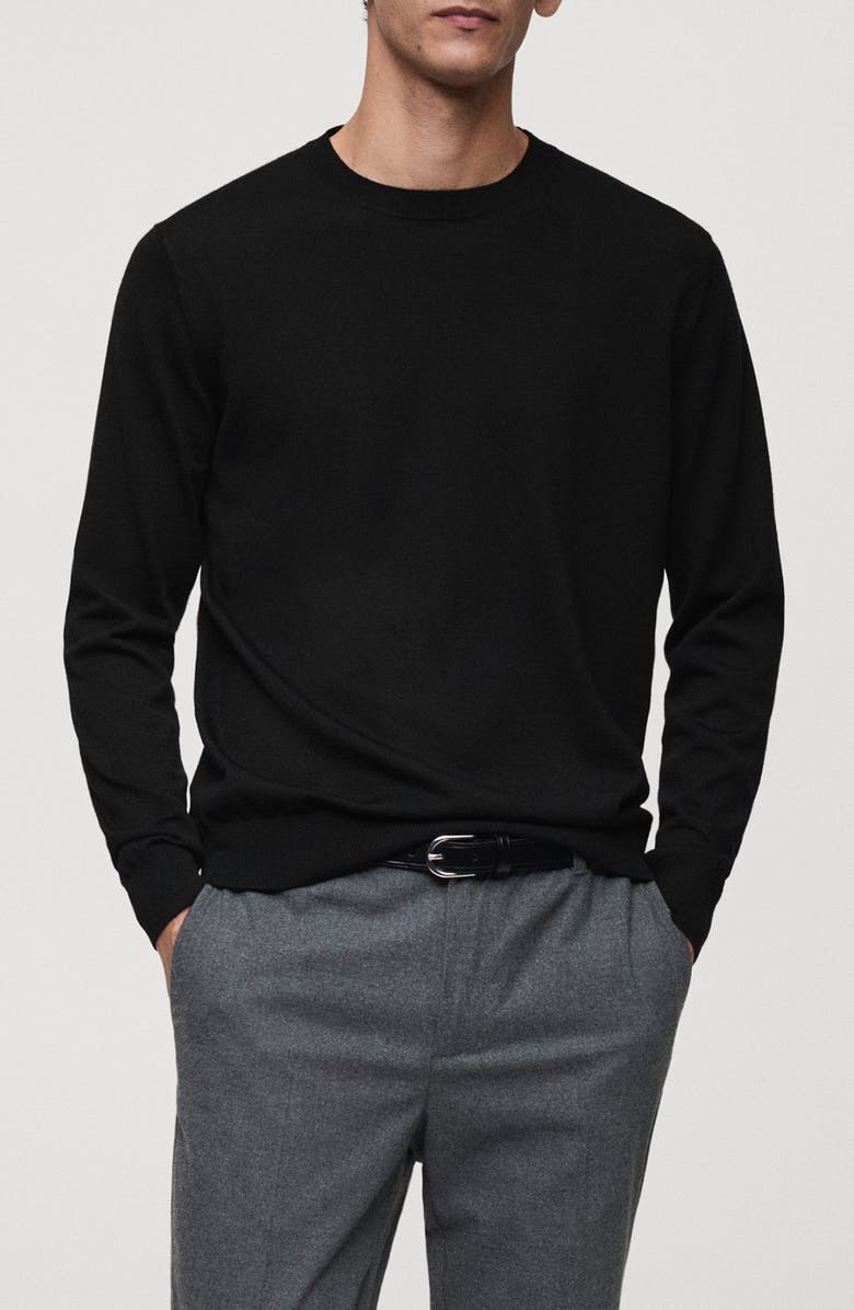 MANGO Wool Crewneck Sweater, Main, color, 