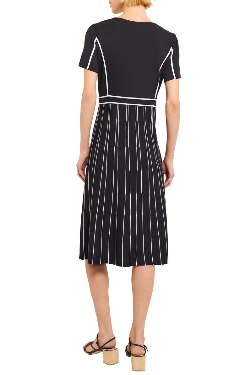 Misook Contrast Stripe Sweater Dress, Alternate, color, 