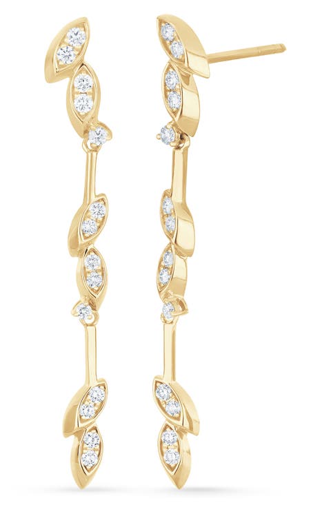 Getty 18k Gold Diamond Linear Drop Earrings