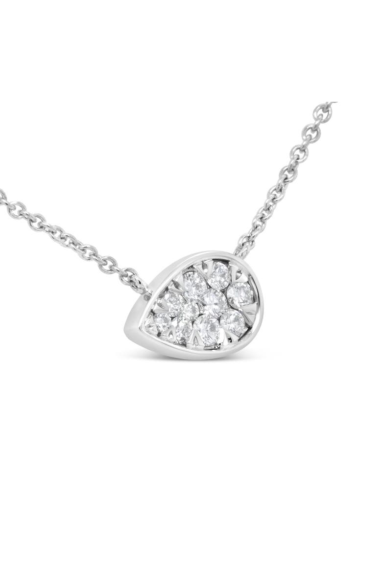 Haus of Brilliance 14K White Gold 1/4 Cttw Diamond Composite Teardrop Shape Pendant Necklace -, Alternate, color, White