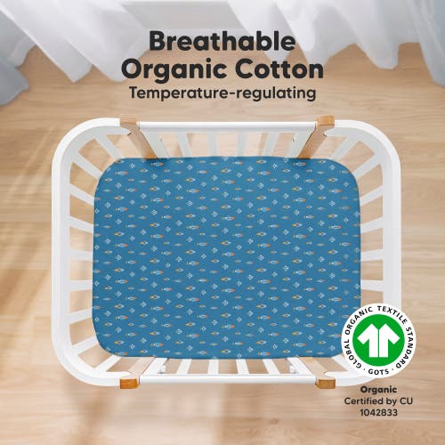 Keababies Soothe Fitted Mini Crib Sheet In Space Quest