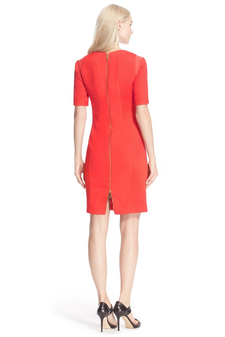 'Abrial' Mesh Panel Body-Con Dress, Alternate, color, BRIGHT ORANGE
