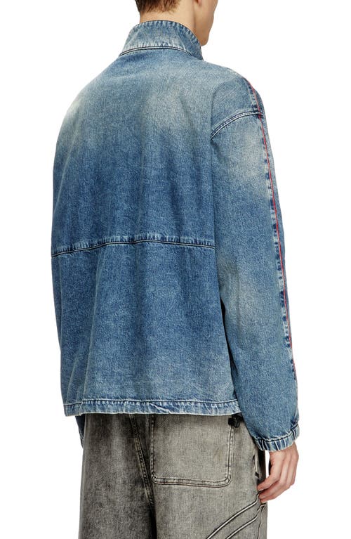 Diesel Men's Piped Denim Zip Jacket In Blue
