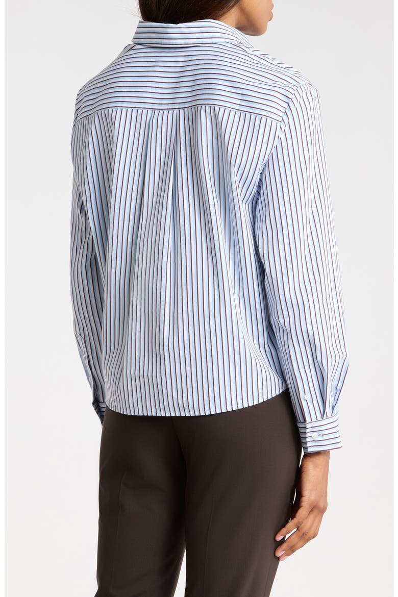 Striped Cotton Poplin Button-Up Shirt, Alternate, color, WHITE- BLUE TWIN STRIPE