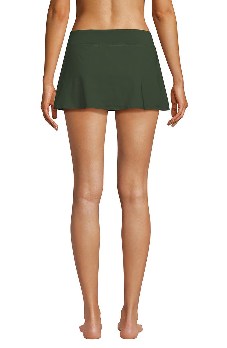 Lands' End Mini Swim Skirt, Alternate, color, Rich Olive Green