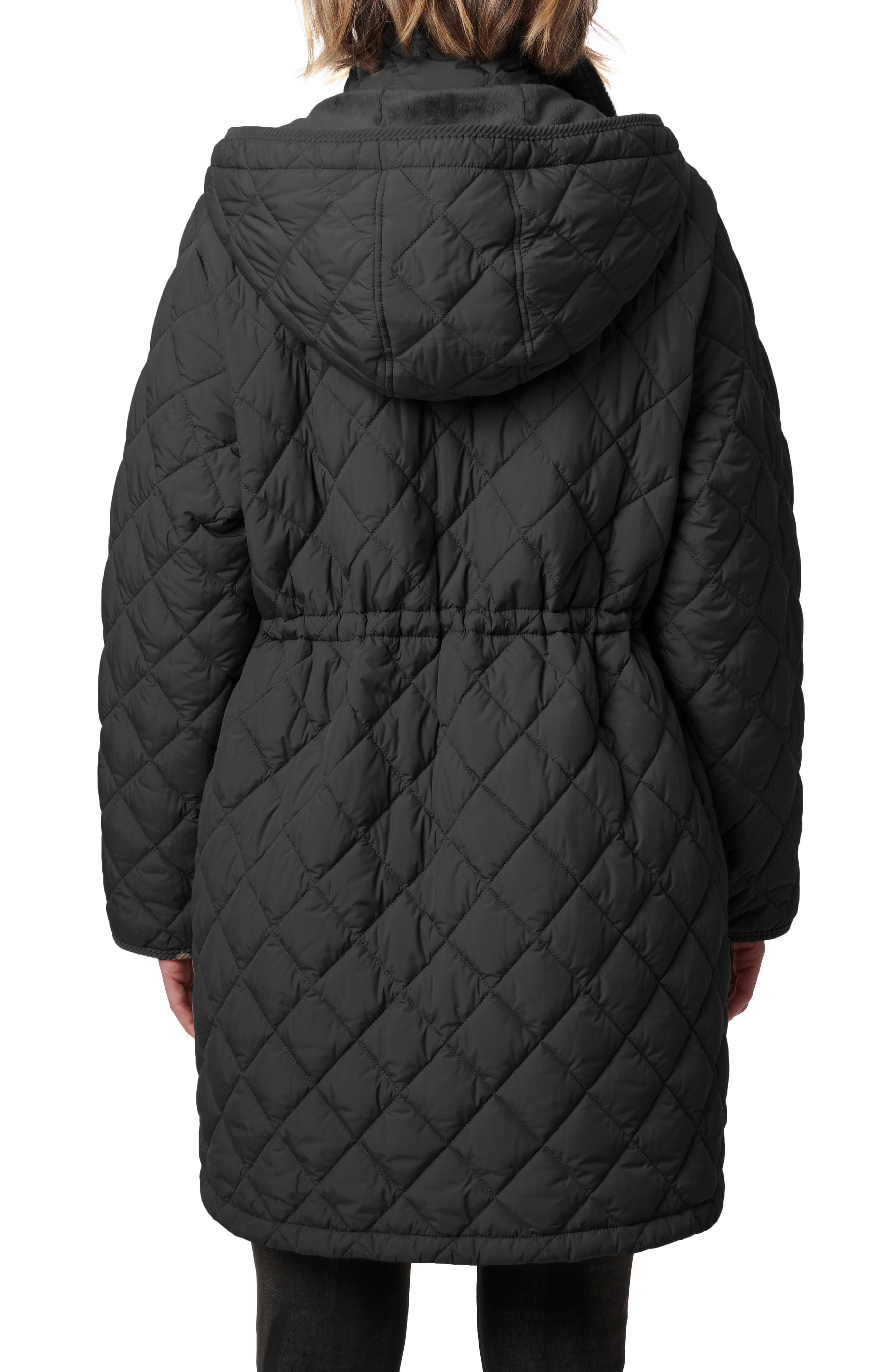 Diamond Quilted Hooded Puffer Coat - image 2