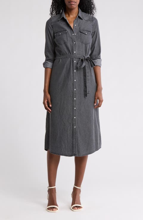 Western Denim Shirtdress