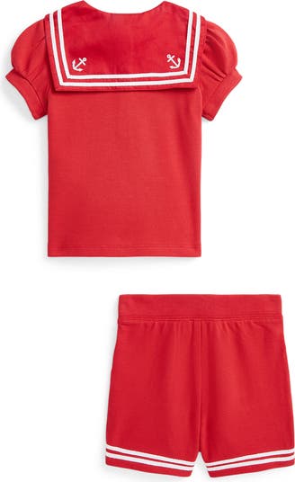 Mesh Sailor Polo & Shorts Set
