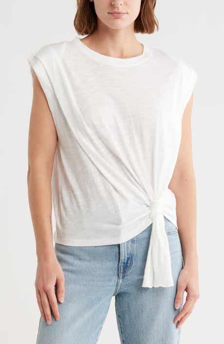 Democracy Tie Front Sleeveless Knit Top