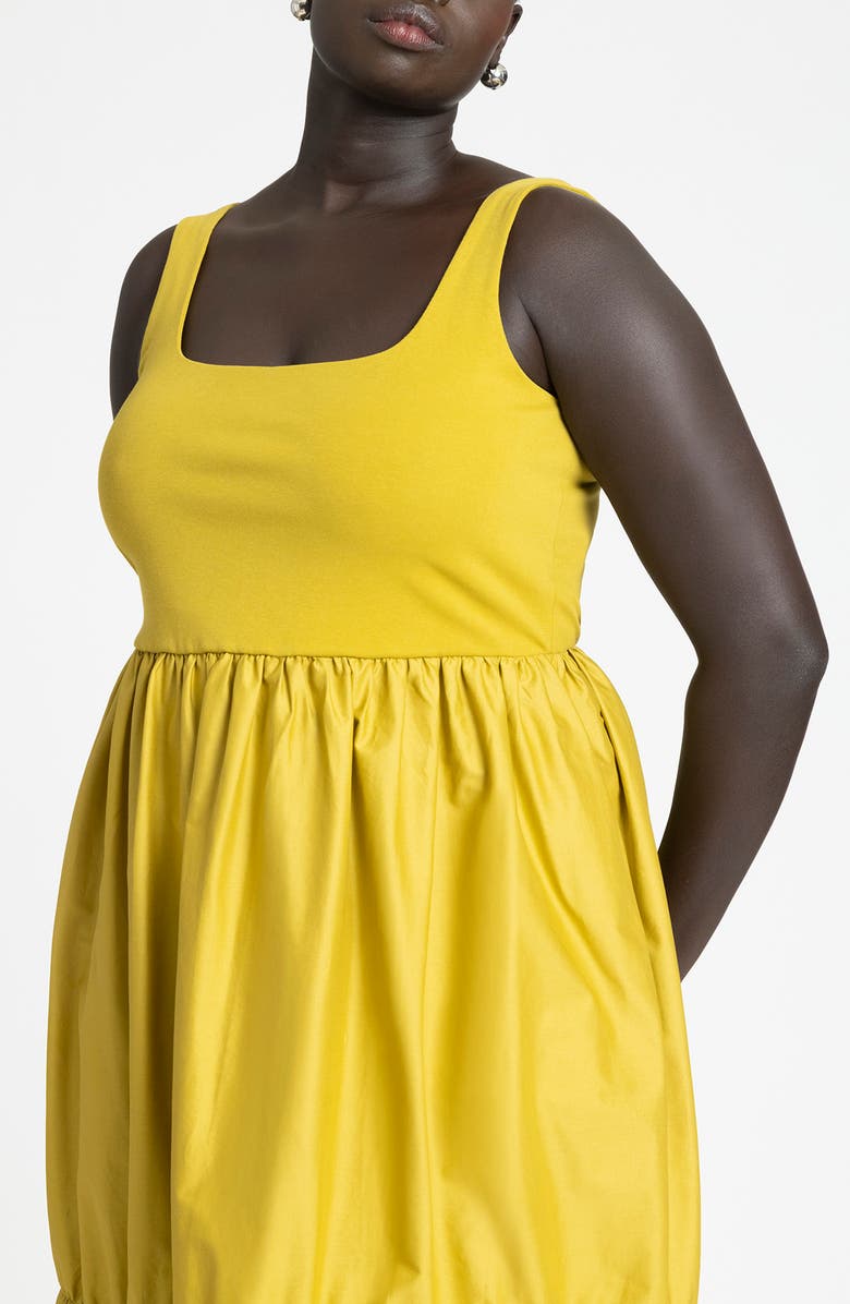 ELOQUII Sleeveless Tiered Mixed Media Maxi Sundress, Alternate, color, 