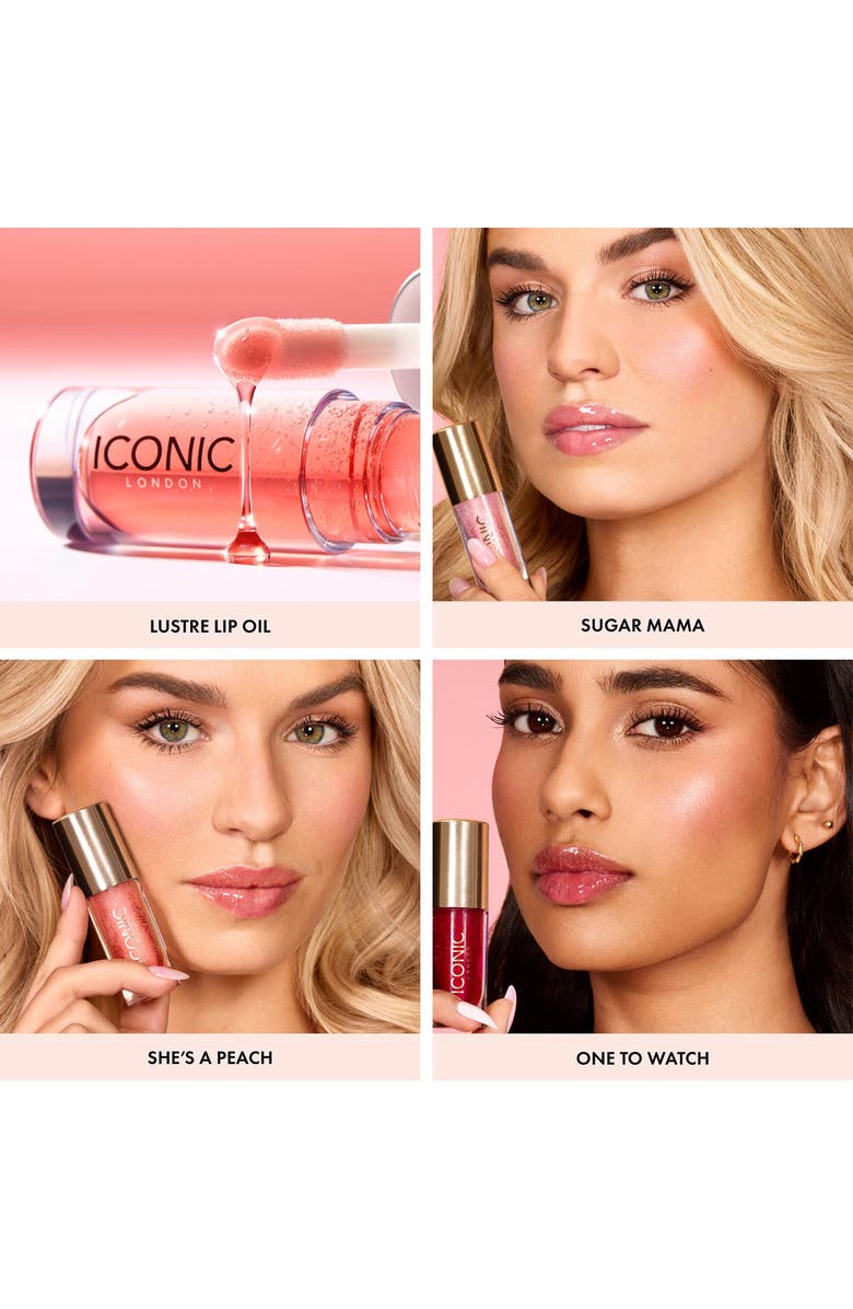 ICONIC LONDON Lustre Lip Oil, Alternate, color, Rose Riot