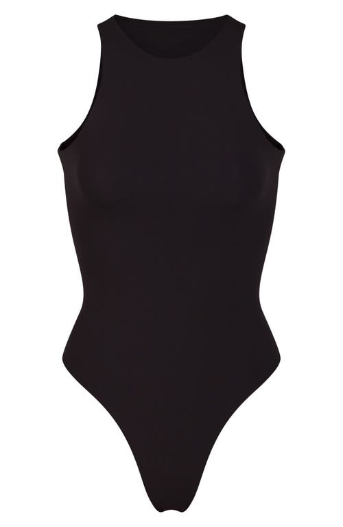 Skims Fits Everybody High Neck Bodysuit In Black