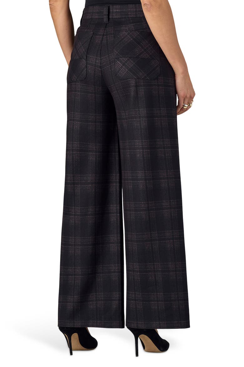 Whitney Skyrise Plaid Wide Leg Trousers, Alternate, color, BLACK/ WHEAT