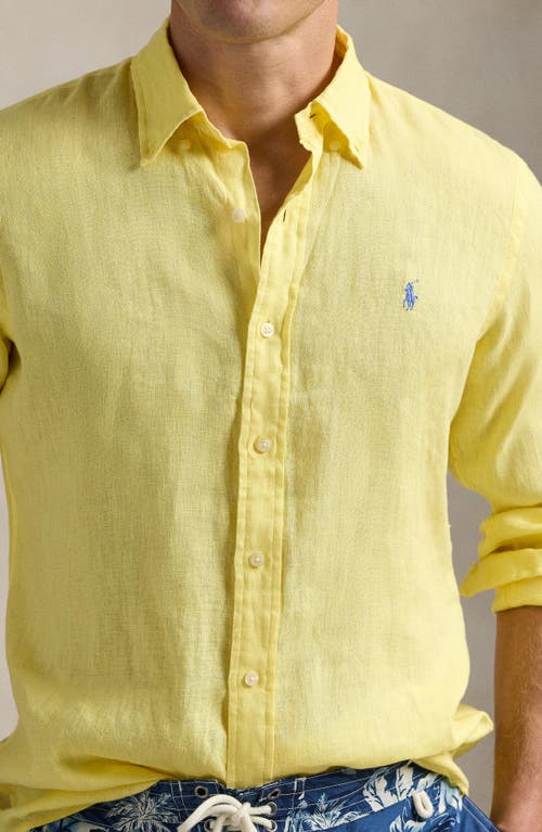 Polo Ralph Lauren Classic Fit Long Sleeve Cotton Oxford Button Down Shirt In Resort Gold