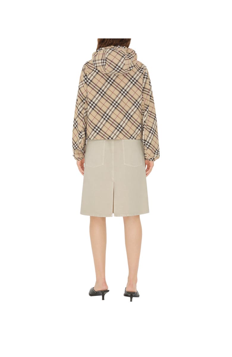 Burberry Check Hooded Jacket, Alternate, color, Alabaster