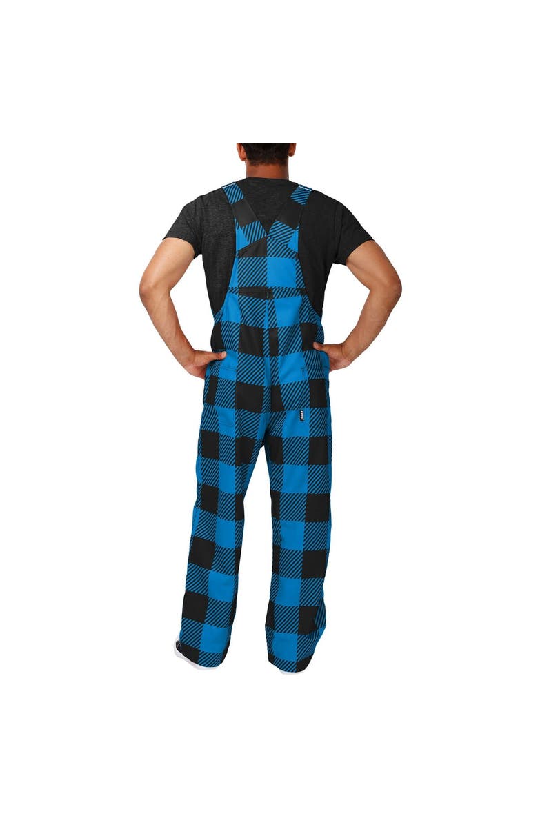 FOCO Men's FOCO  Blue Carolina Panthers Big Logo Plaid Overalls, Alternate, color, 
