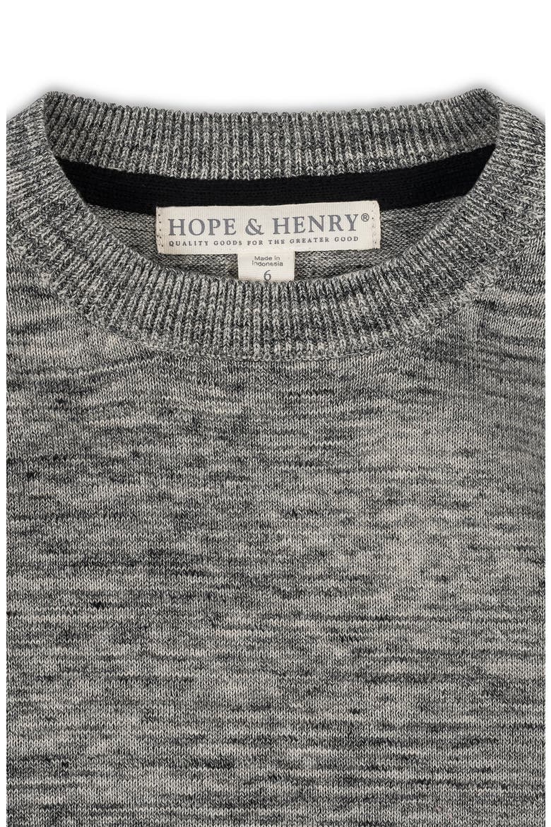 Kids' Organic Crewneck Pullover Sweater, Alternate, color, Black Space Dye