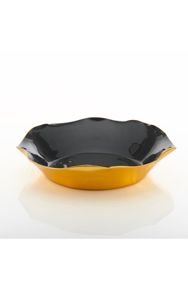 Lunares Ruffled Graphite Bowl, Alternate, color, Gold