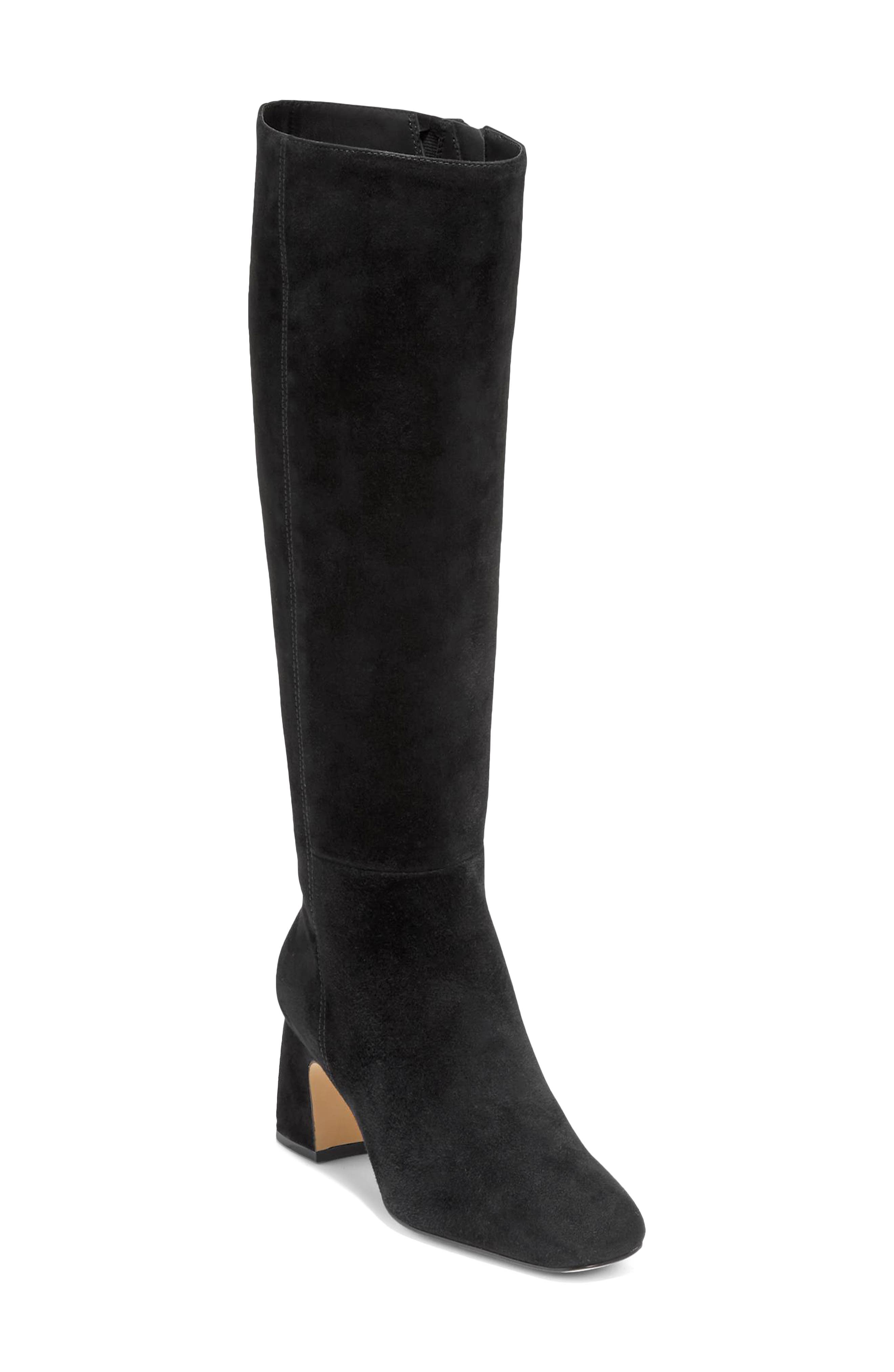 Cole Haan Georgette Tall Boot, Main, color, Black Lux Suede