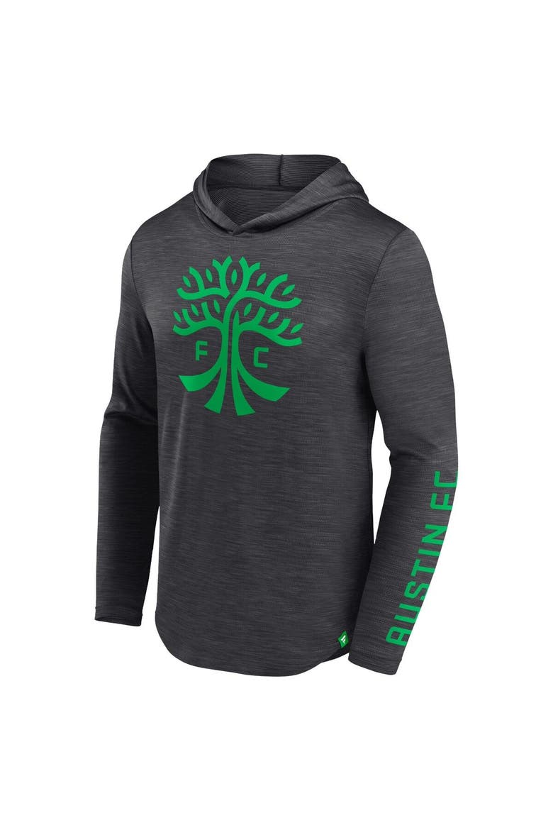 Men's Fanatics Branded Charcoal Austin FC First Period Space-Dye Pullover Hoodie, Alternate, color, Charcoal