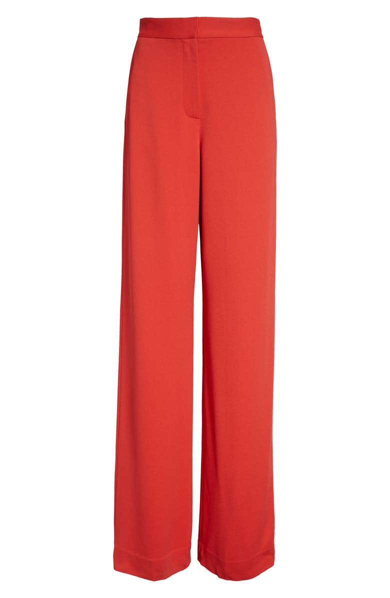 ST. JOHN Stretch Crepe Pants, Alternate, color, Deep Coral