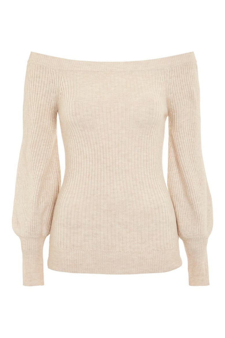 Off the Shoulder Sweater, Alternate, color, OATMEAL