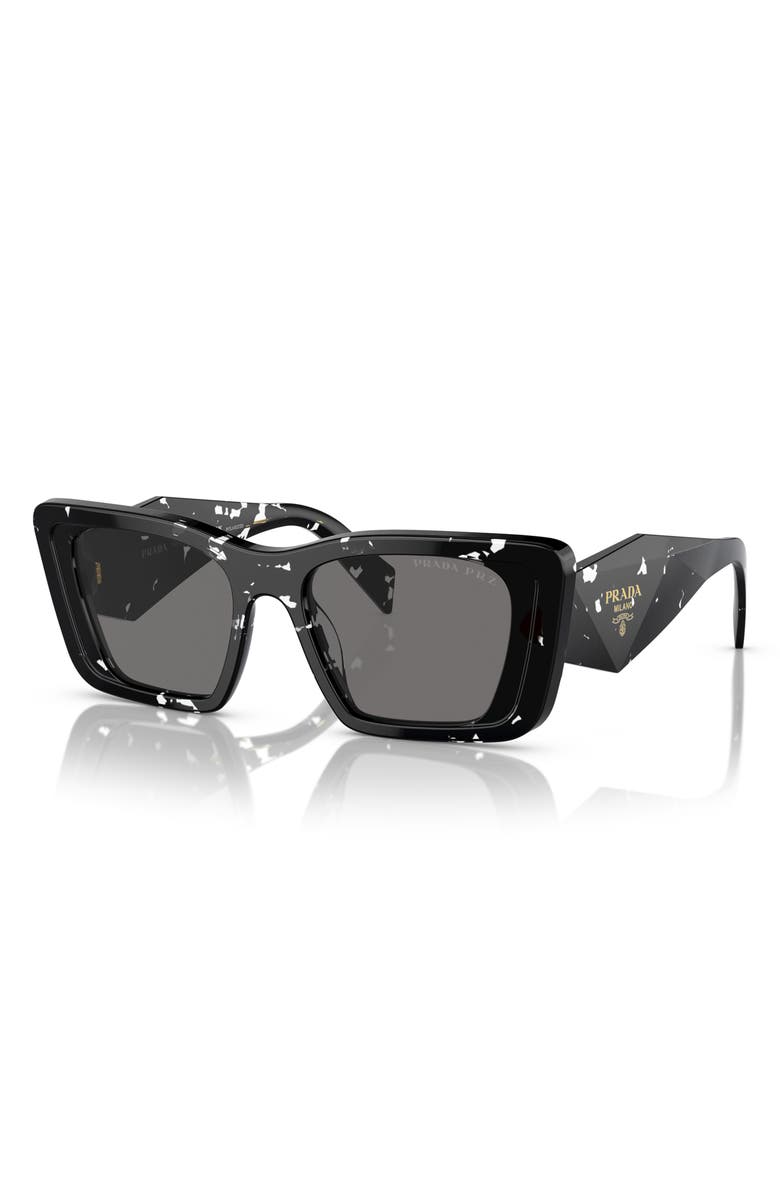 Prada 51mm Butterfly Polarized Sunglasses, Alternate, color, Crystal Grey