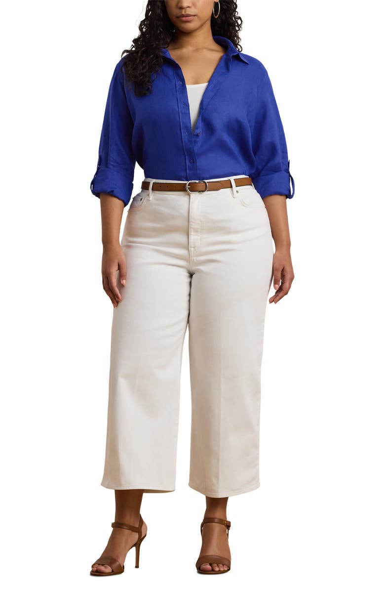 Lauren Ralph Lauren Relaxed Fit Linen Roll Tab Shirt, Alternate, color, 