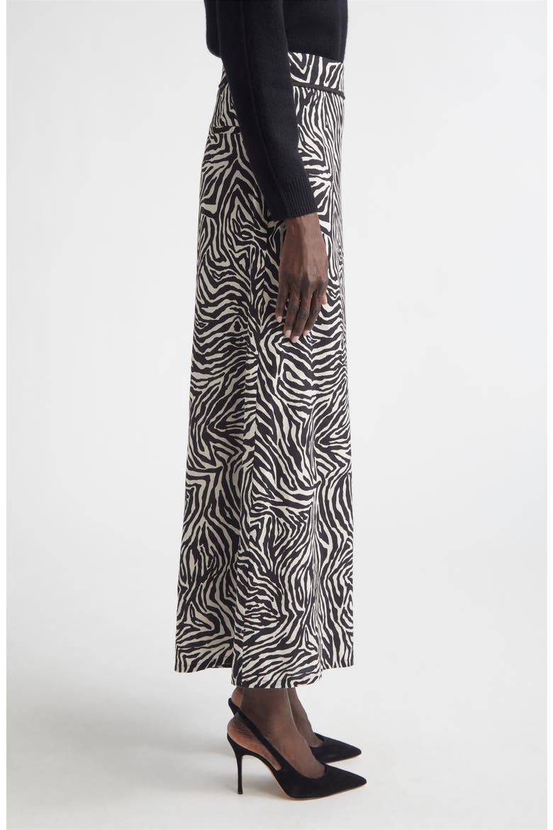 Romy Zebra Print Wide Leg Crop Pants, Alternate, color, BLACK/ LINEN