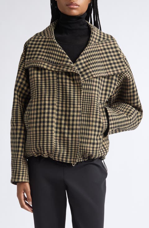 Dana Plaid Blouson Linen & Wool Jacket