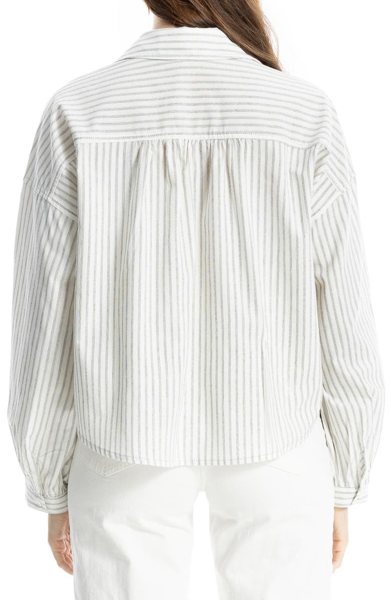 MAX STUDIO Three-Quarter Sleeve Top, Alternate, color, Cmbkts18-Cream/ Black Stripe