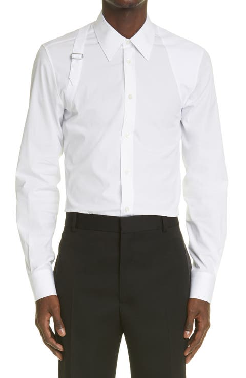 Alexander McQueen Harness Stretch Poplin Men's Button-Up Shirt