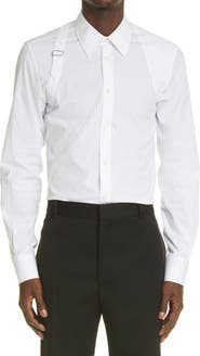 McQueen Alexander McQueen Harness Stretch Poplin Men's Button-Up Shirt