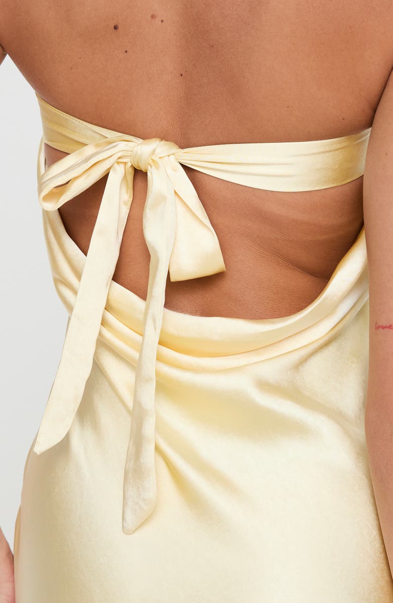 Princess Polly Haley Strapless Satin Maxi Dress, Alternate, color, Yellow