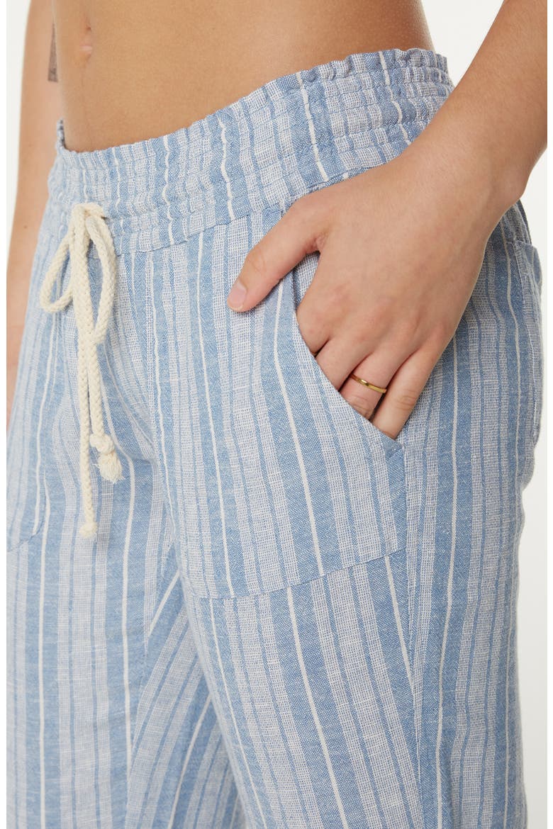 Oceanside Stripe Linen BLend Pants, Alternate, color, RIVIERA SOLID