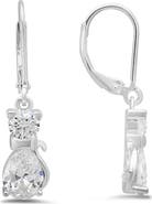 Queen Jewels Kitty Cat Drop Earrings