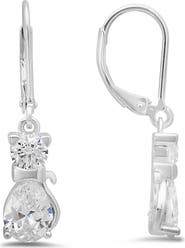 Queen Jewels Kitty Cat Drop Earrings