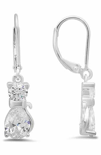 Queen Jewels Kitty Cat Drop Earrings