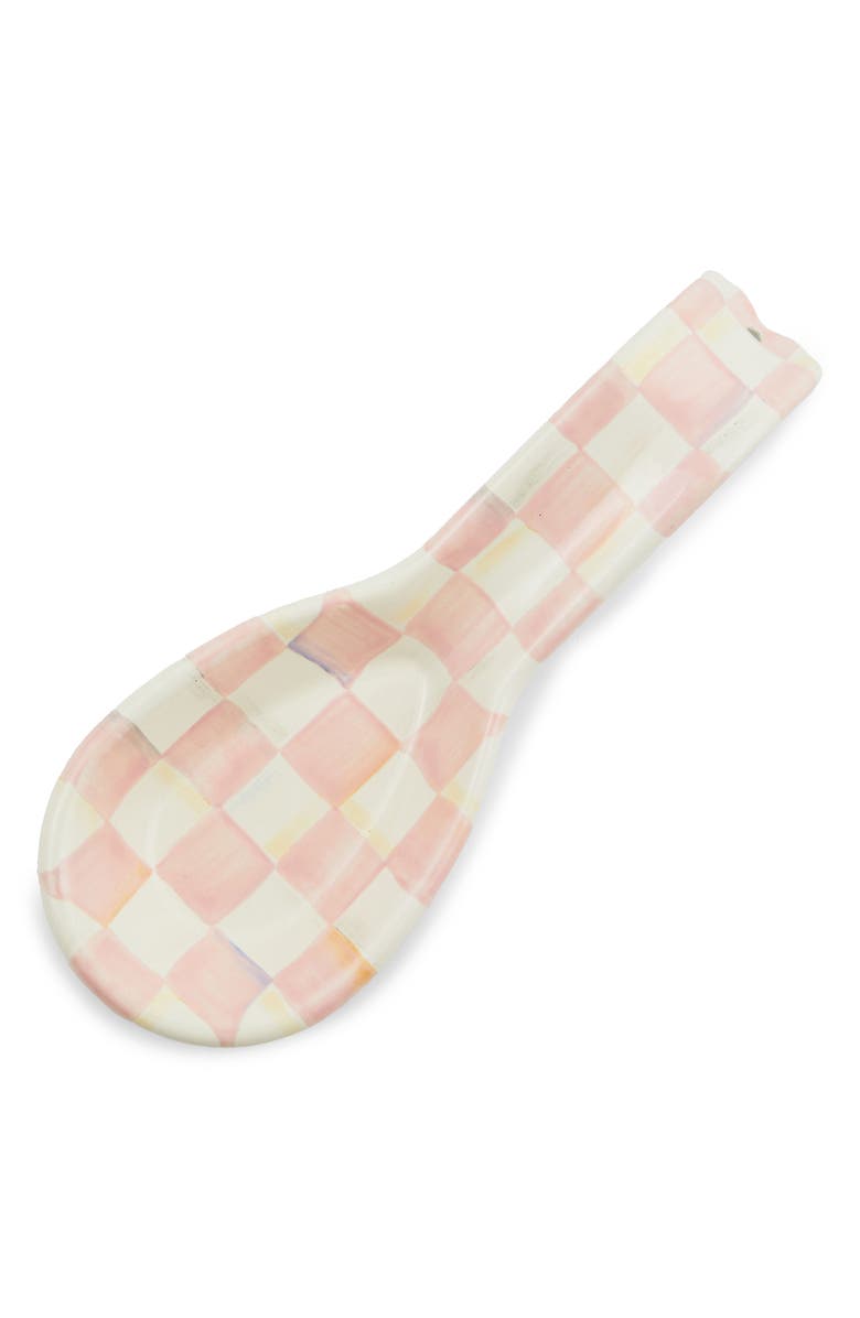 MACKENZIE CHILDS Rosy Check Spoon Rest, Alternate, color, Rosy