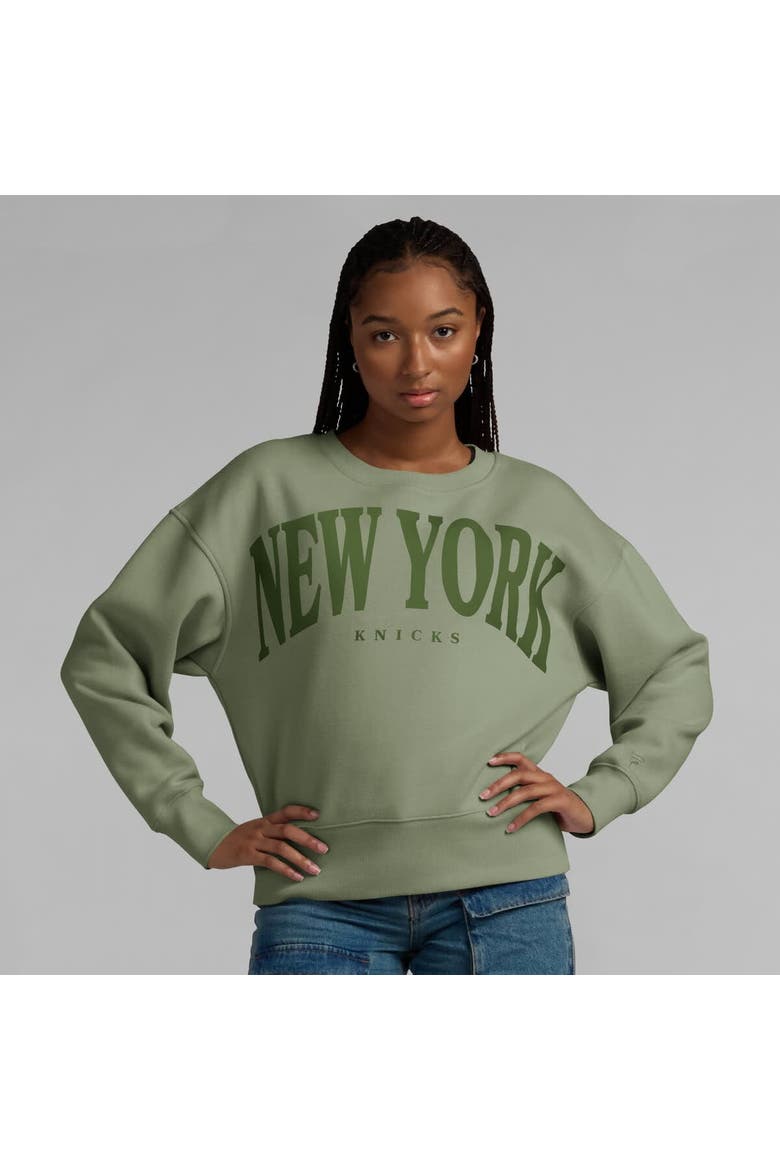 Women's Fanatics Olive New York Knicks Elements Flow Pullover Sweatshirt, Alternate, color, Olive