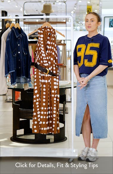 【Donna Karan New York】Polka-Dot Belted A-Line Dress Donna Karan New York Belted A-Line Dress | Nordstrom