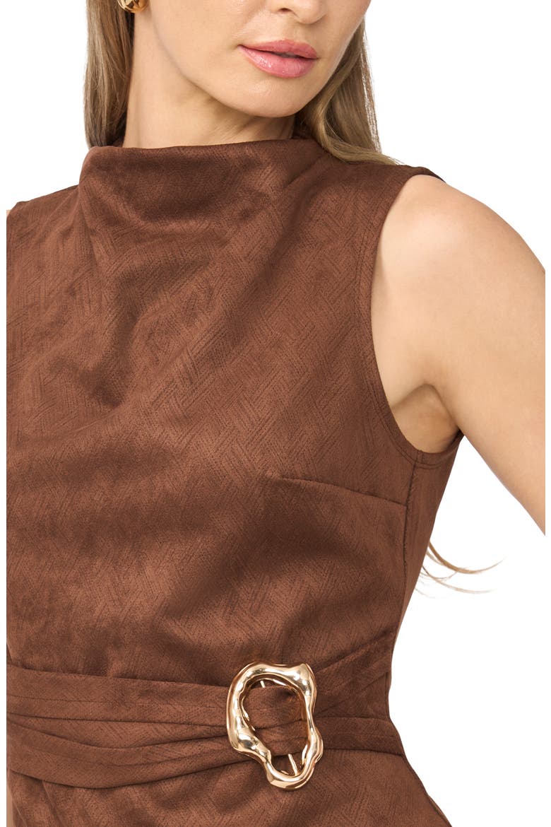Belted Faux Suede Shell, Alternate, color, MAPLE SYRUP