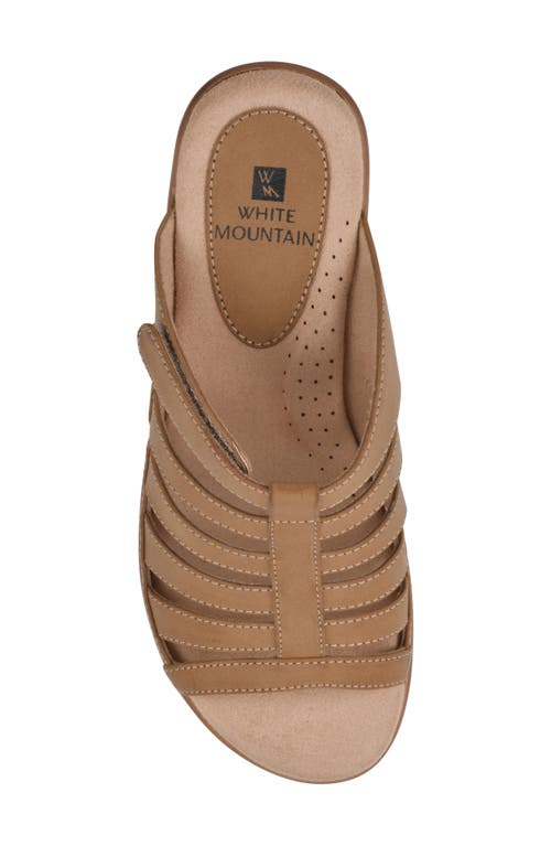 White Mountain Footwear Valencia Wedge Sandal In Natural Burnished Smooth