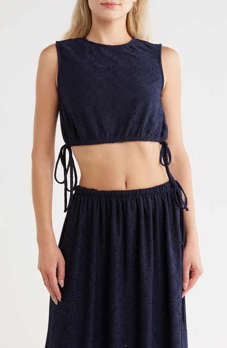 VERO MODA Kim Eyelet Sleeveless Crop Top