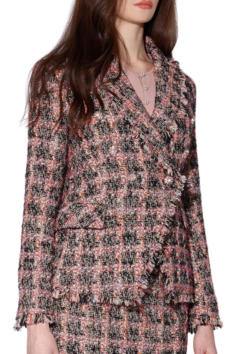 Annalise Fringe Tweed Blazer, Alternate, color, VERONA TWEED