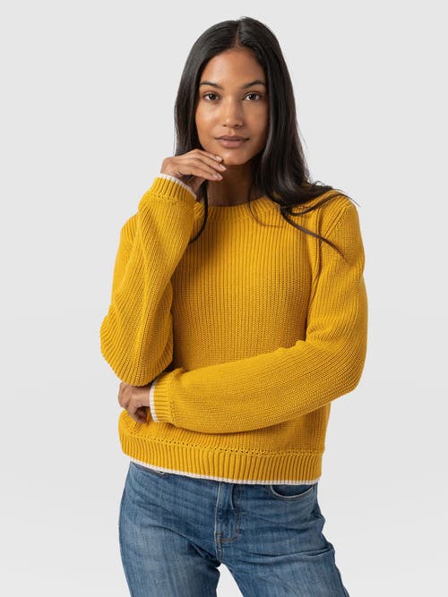 Saint + Sofia Remy Crop Sweater In Yellow